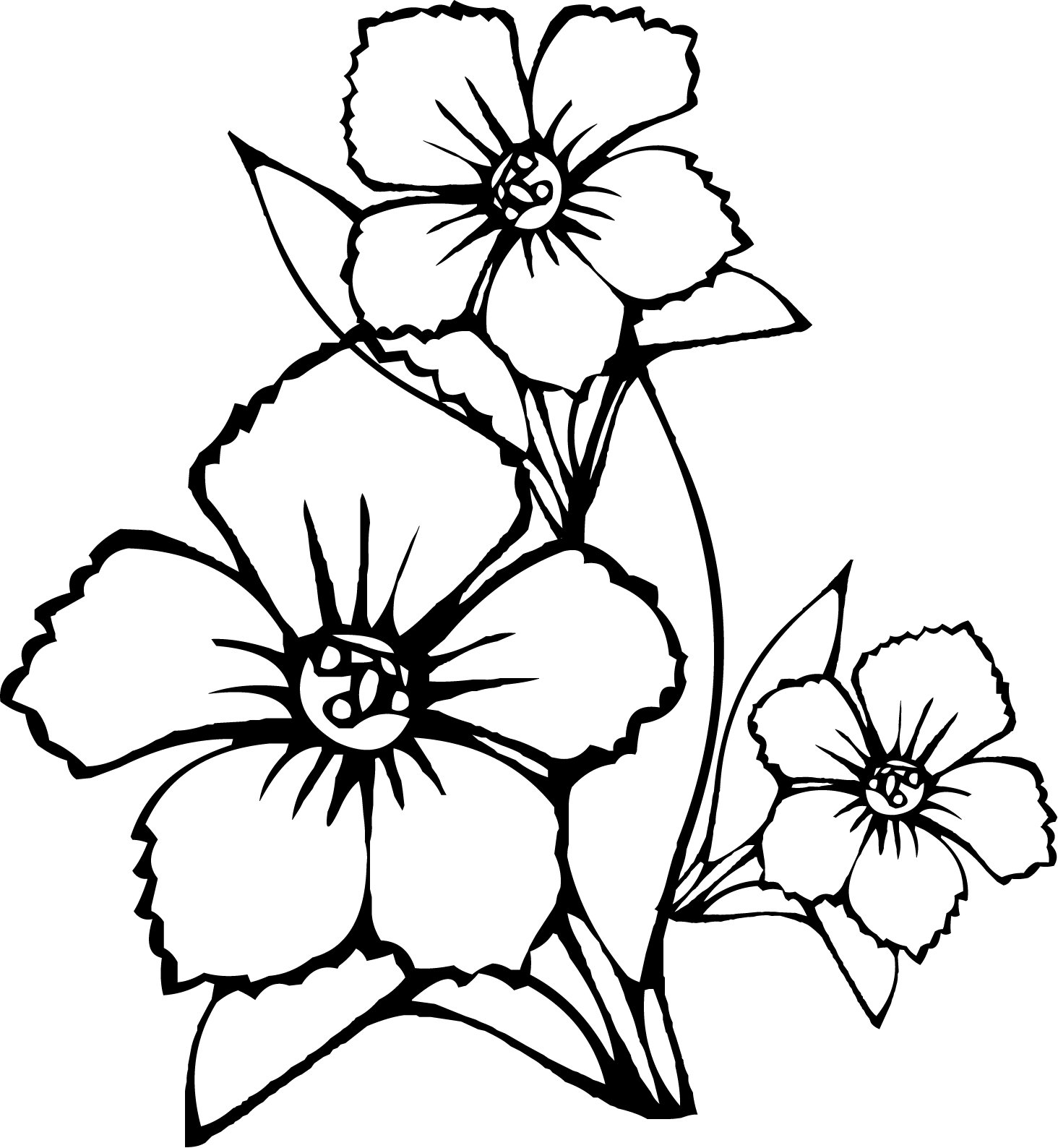flower coloring pages, free coloring print pages, geometric coloring pages