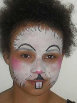 rabbit face painting, face painting examples, animal face painting
