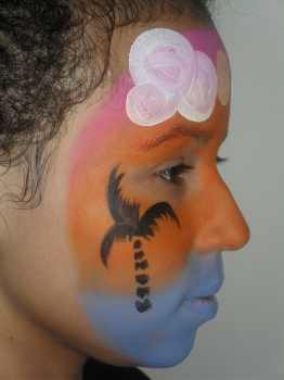 tropical island face painting